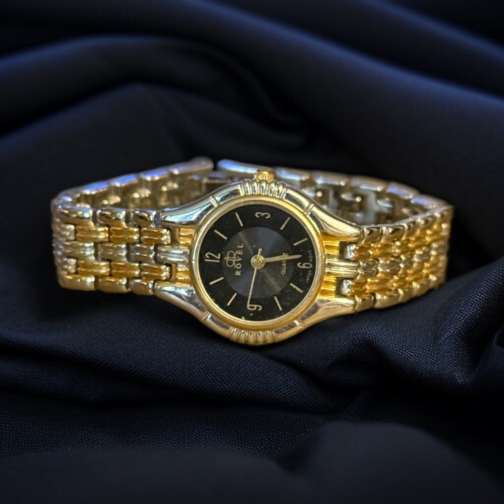 Vintage Rovel two tone quartz watch